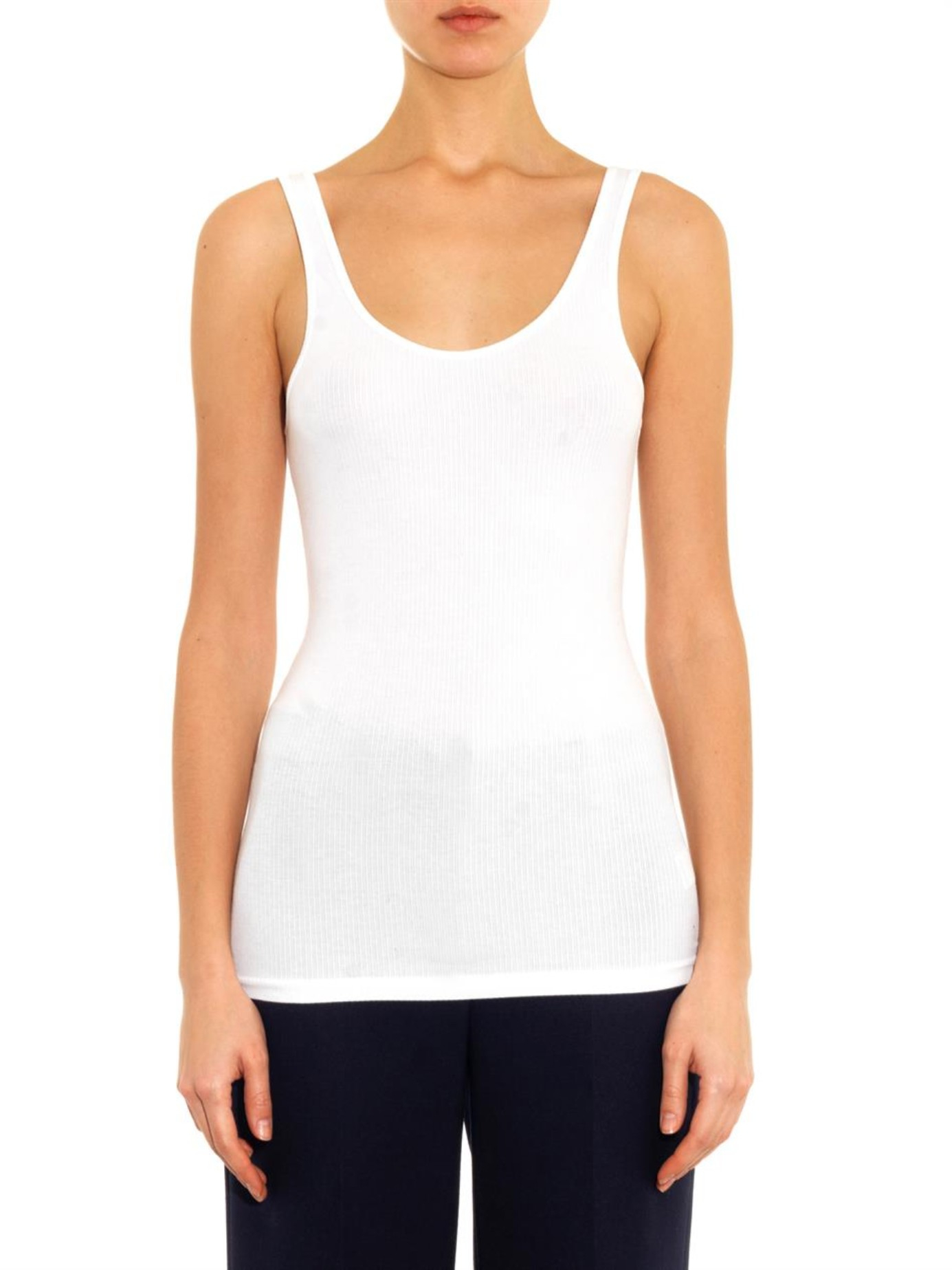 Lyst James Perse Ribbed Tank Top In White 