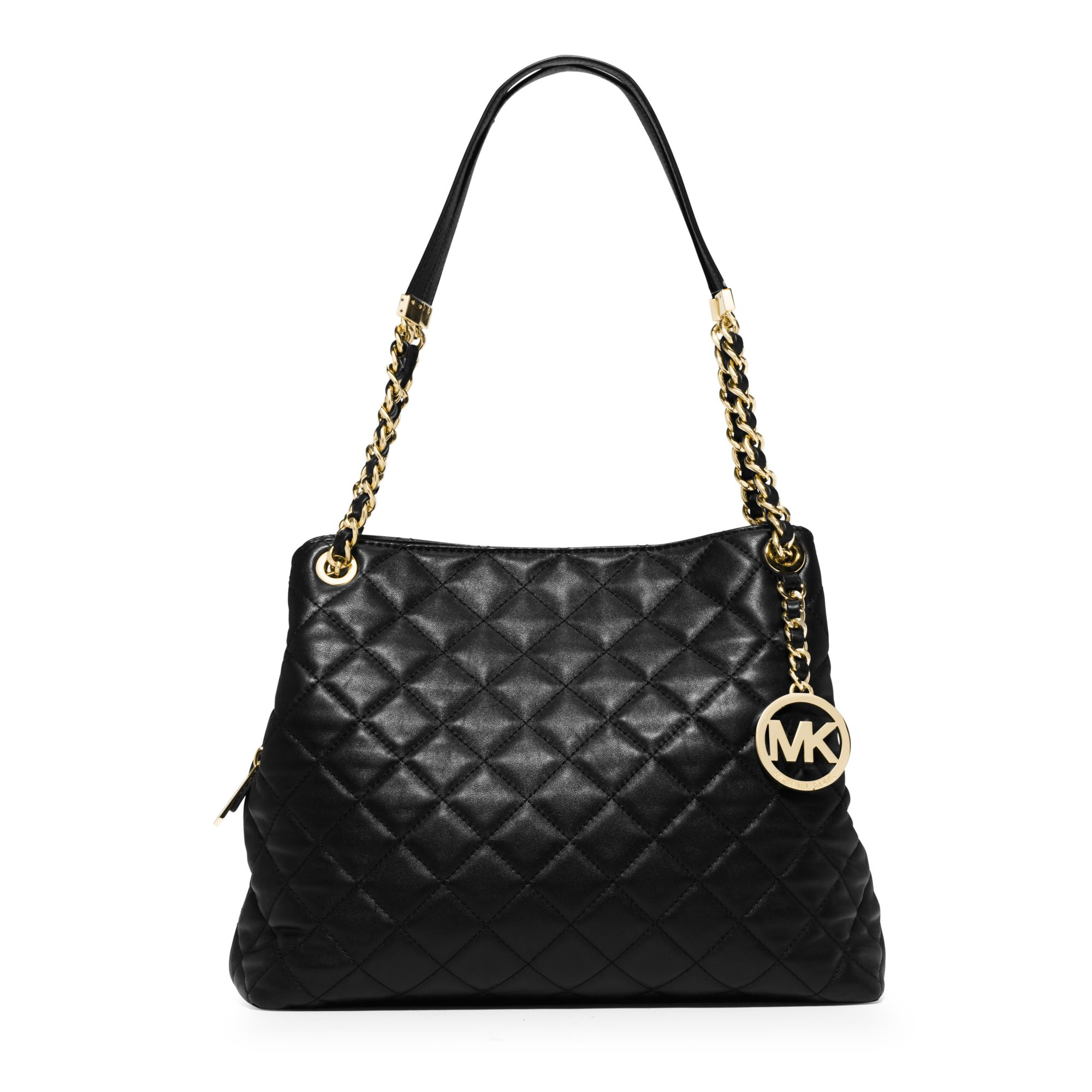 Lyst Michael Kors Susannah Large QuiltedLeather Shoulder Bag in Black