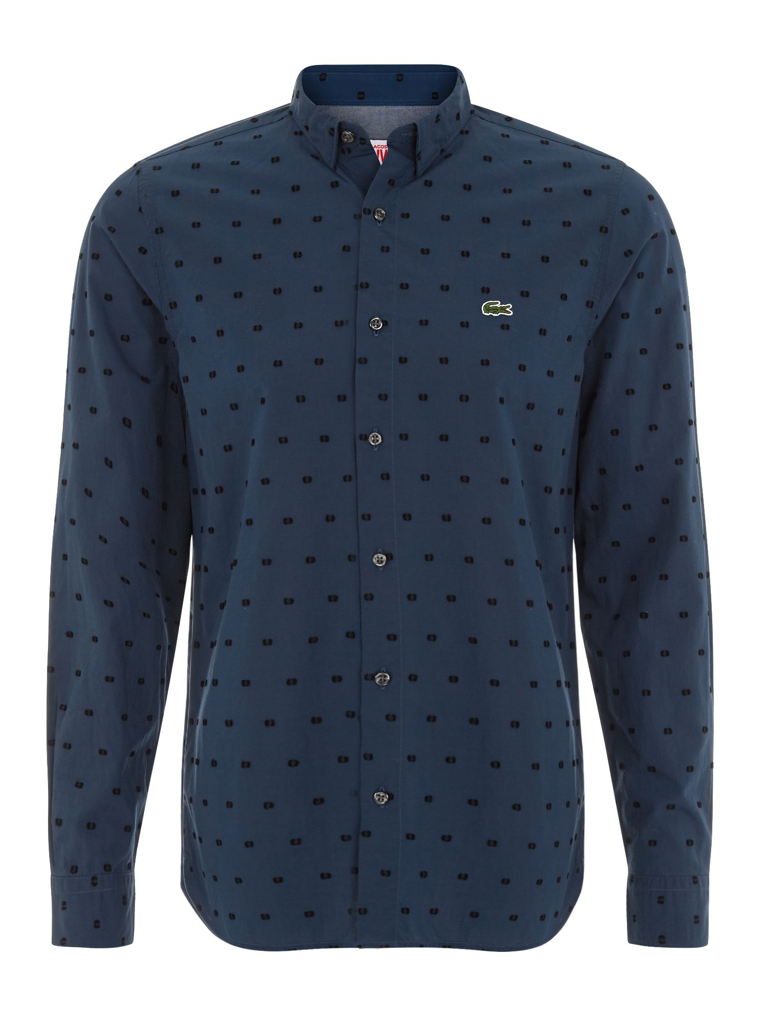 lacoste polka dot slim fit sleeve button shirt in blue for lyst lacoste polka dot slim fit sleeve button shirt in blue for lyst
