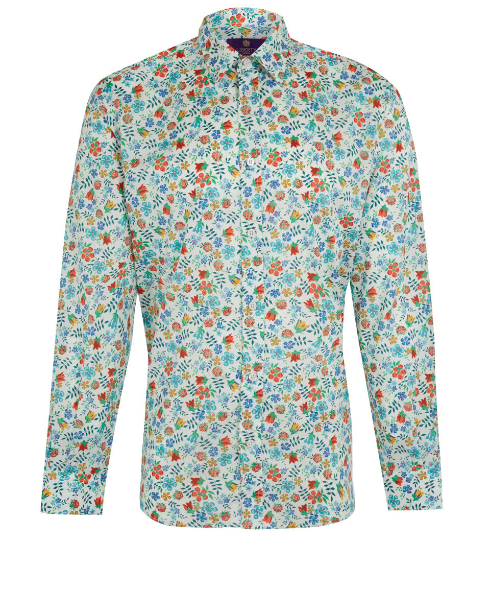 Lyst - Liberty Men's White Edenham Print Cotton Shirt in White for Men