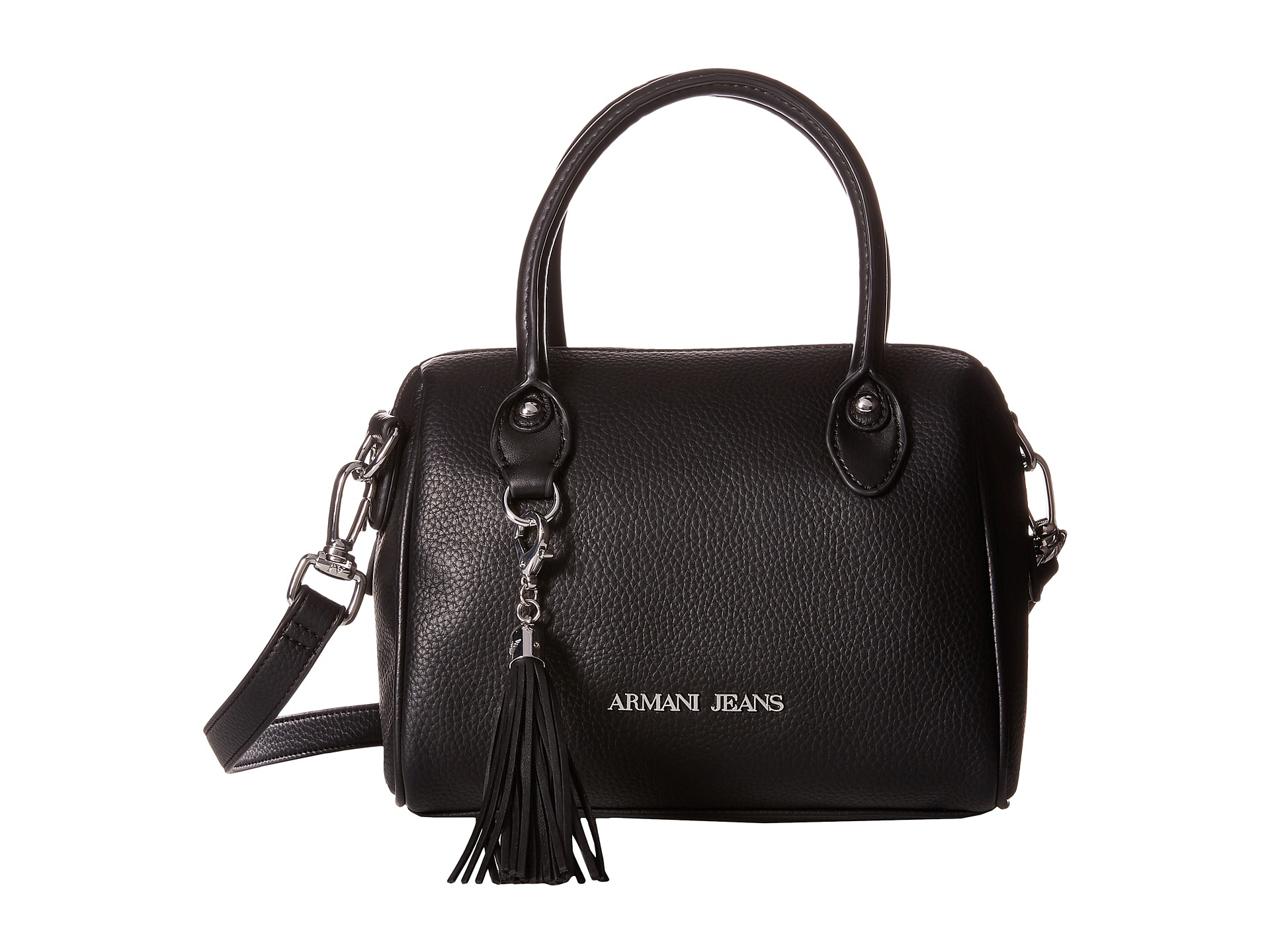 Lyst Armani Jeans Small Boston Bag With Tassle Detail In Black Gallery