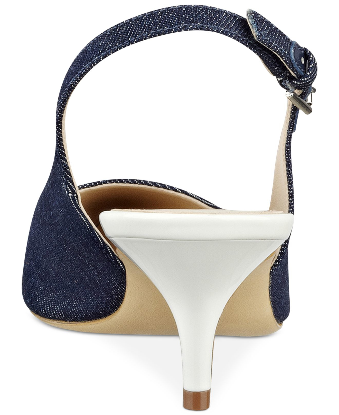 Marc Fisher Tiffani Kitten-heel Slingback Pumps in Blue - Lyst