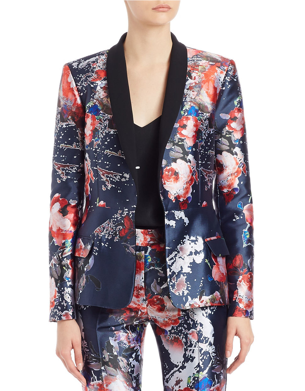 Lyst - Sachin & Babi Sheen Floral-print Tuxedo Jacket in Blue