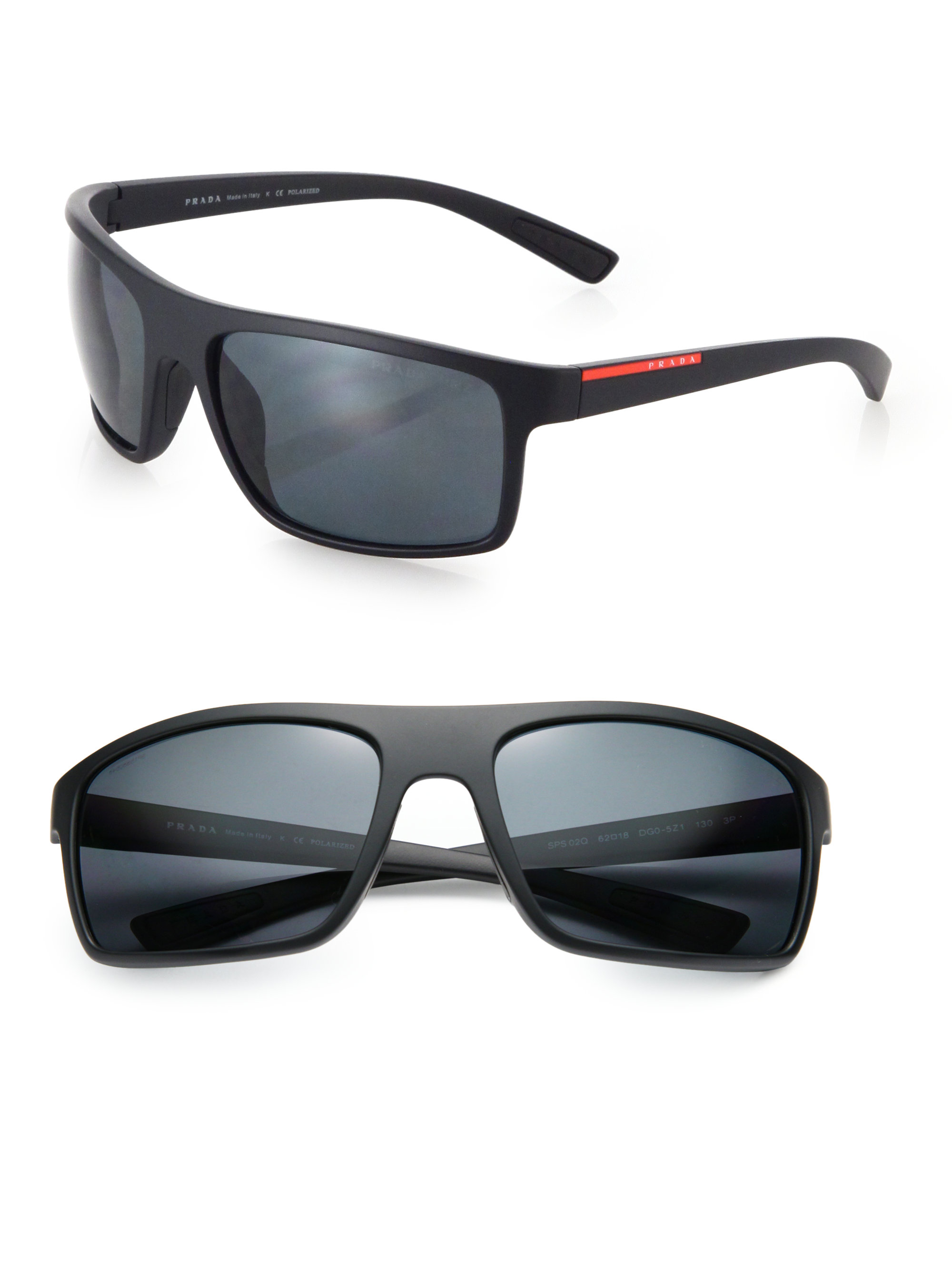 Lyst - Prada 62Mm Rectangle Sunglasses in Black for Men