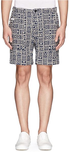 Engineered Garments Tiki Jacquard Cotton Shorts in Blue for Men (Multi ...