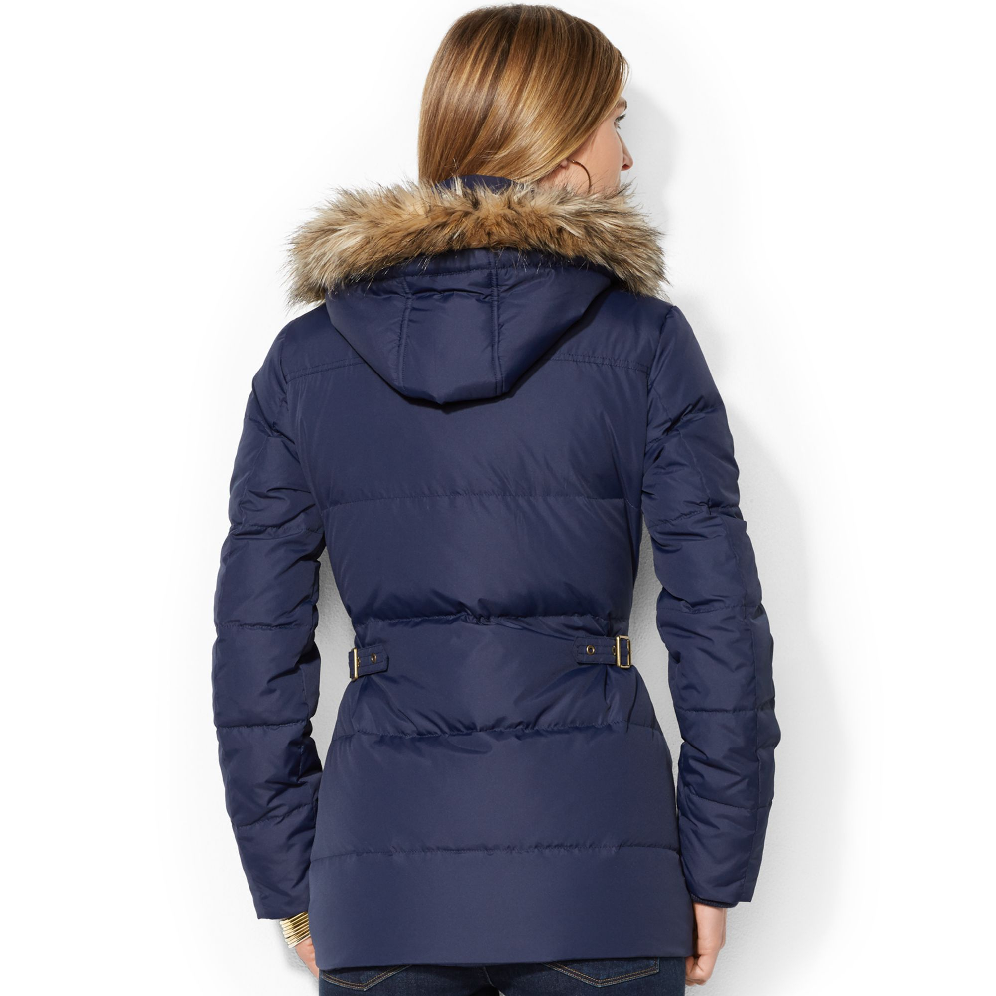 Lauren by ralph lauren Faux-Fur-Trim Hooded Toggle-Front ...