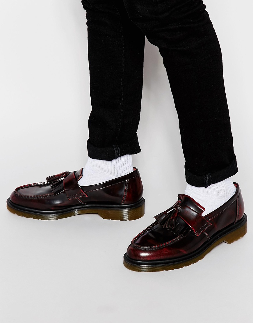 Dr. martens Adrian Tassel Loafers in Red for Men | Lyst