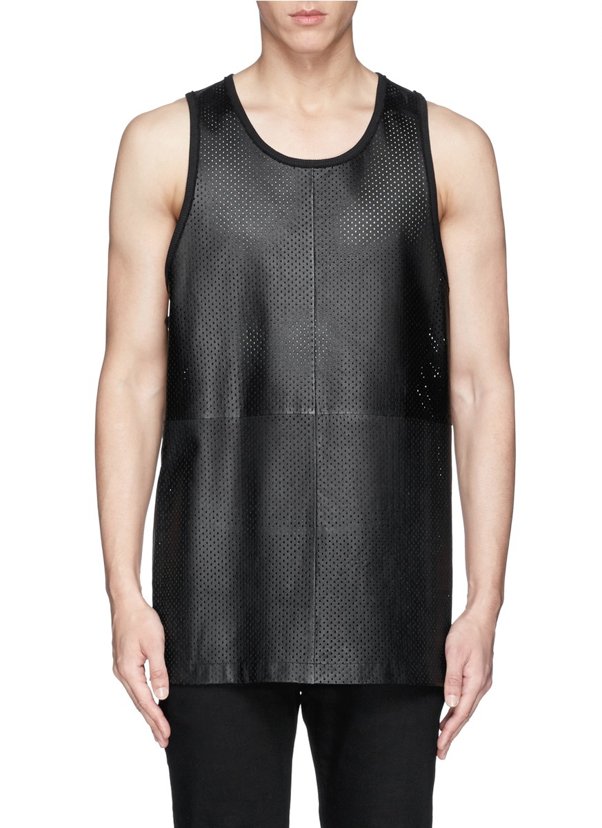 Lyst - Givenchy Perforated Leather Tank Top in Black for Men
