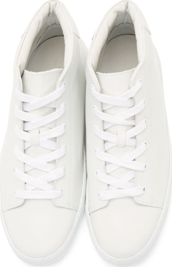 A.p.c. White Leather Tennis High_top Sneakers in White for Men | Lyst