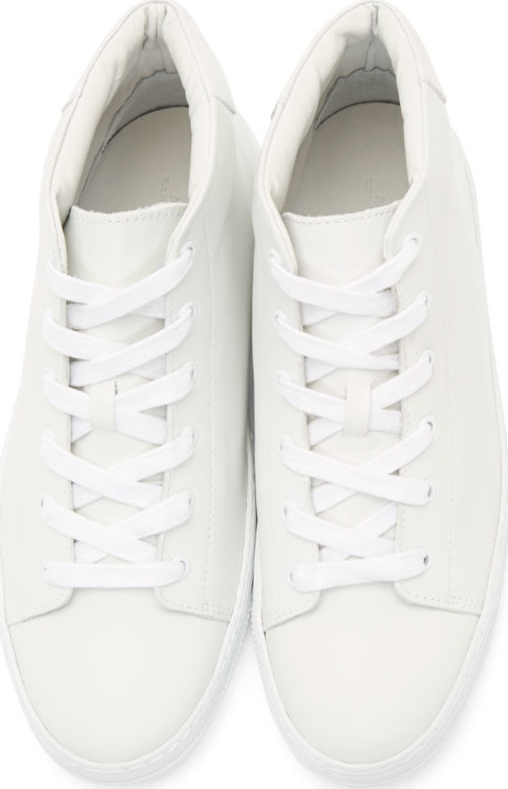 A.p.c. White Leather Tennis High_top Sneakers in White for Men Lyst