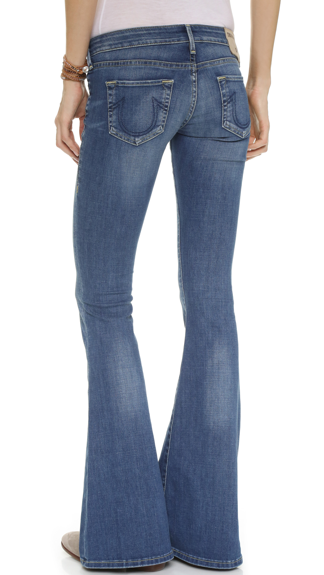 Lyst - True Religion Karlie Bell Bottom Jeans in Blue
