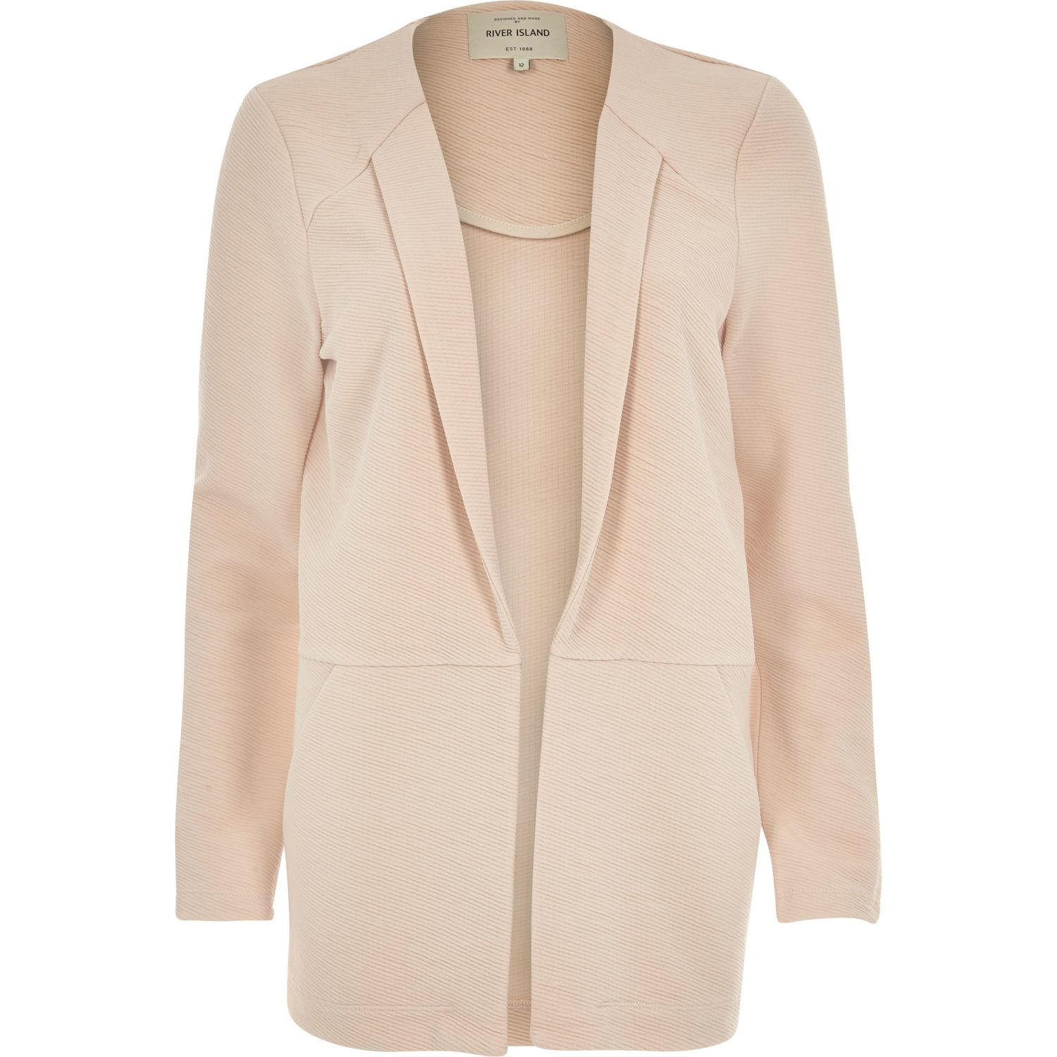 River Island Light Pink Textured Blazer Jacket In Lyst Gallery