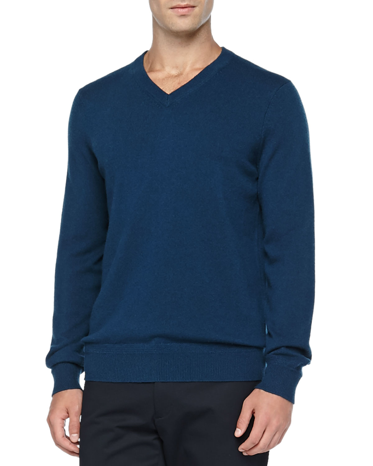 Lyst - Vince Cashmere V-Neck Pullover Sweater in Blue for Men