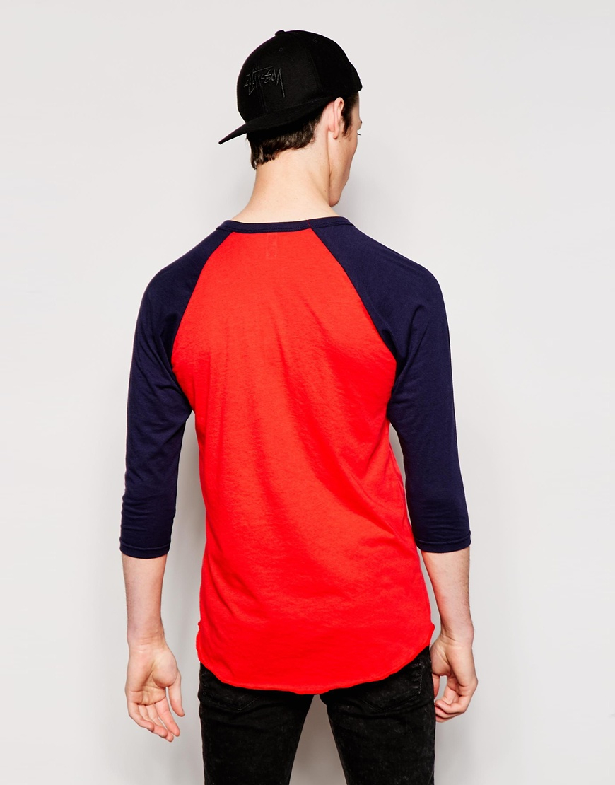 Download American apparel 3/4 Sleeve Raglan T-shirt in Blue for Men ...