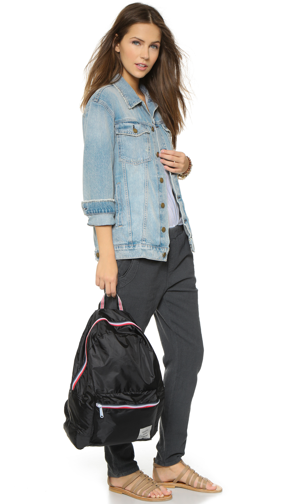 herschel supply co packable daypack backpack black navy in black lyst herschel supply co packable daypack backpack black navy in black lyst
