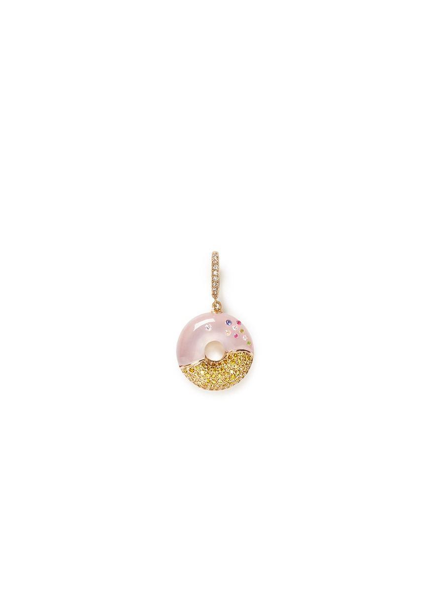 Bao bao wan Diamond Rose Quartz Donut Pendant in Pink Lyst