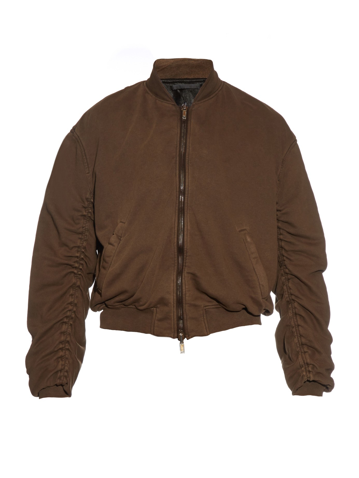 Lyst - Haider Ackermann Ruched Cotton-jersey Bomber Jacket in Brown for Men