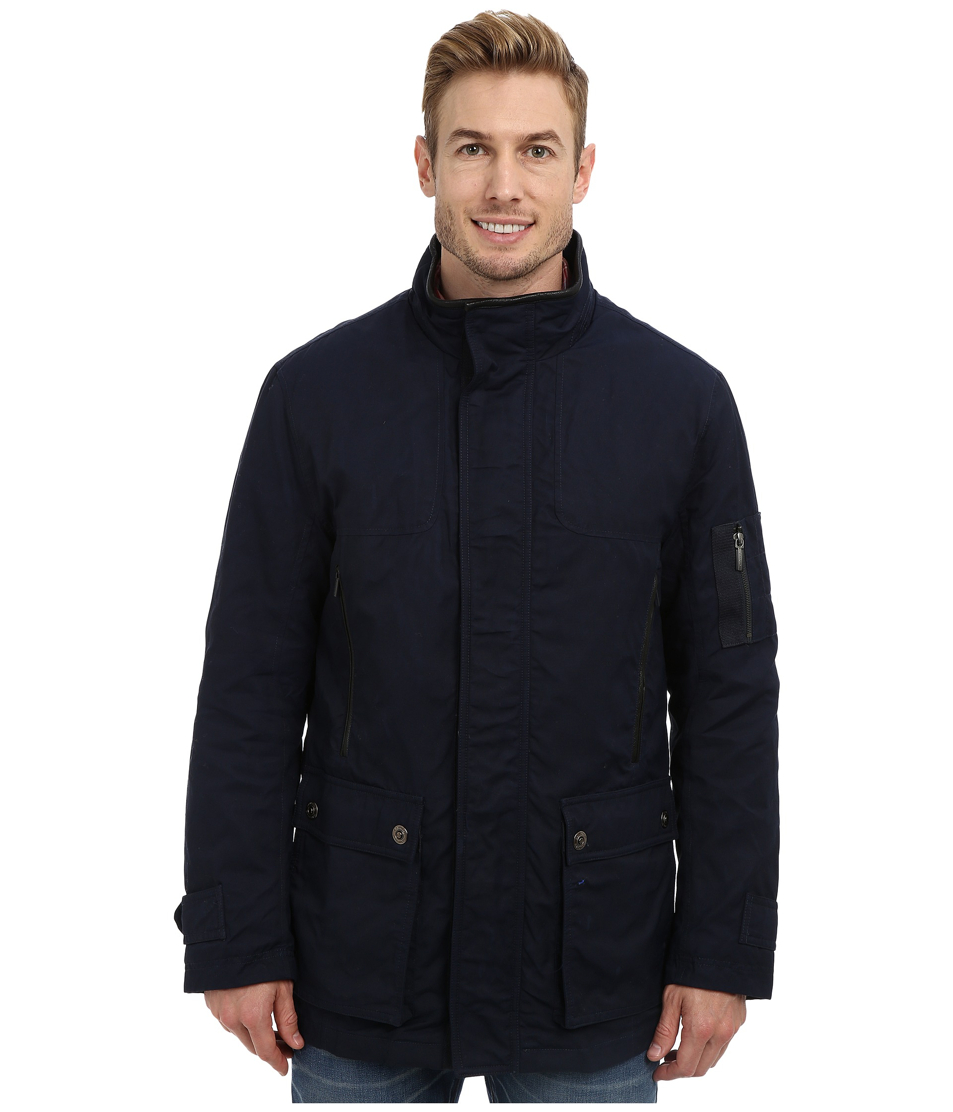 Rainforest Waxed Cotton Nylon Hipster Coat in Blue for Men | Lyst