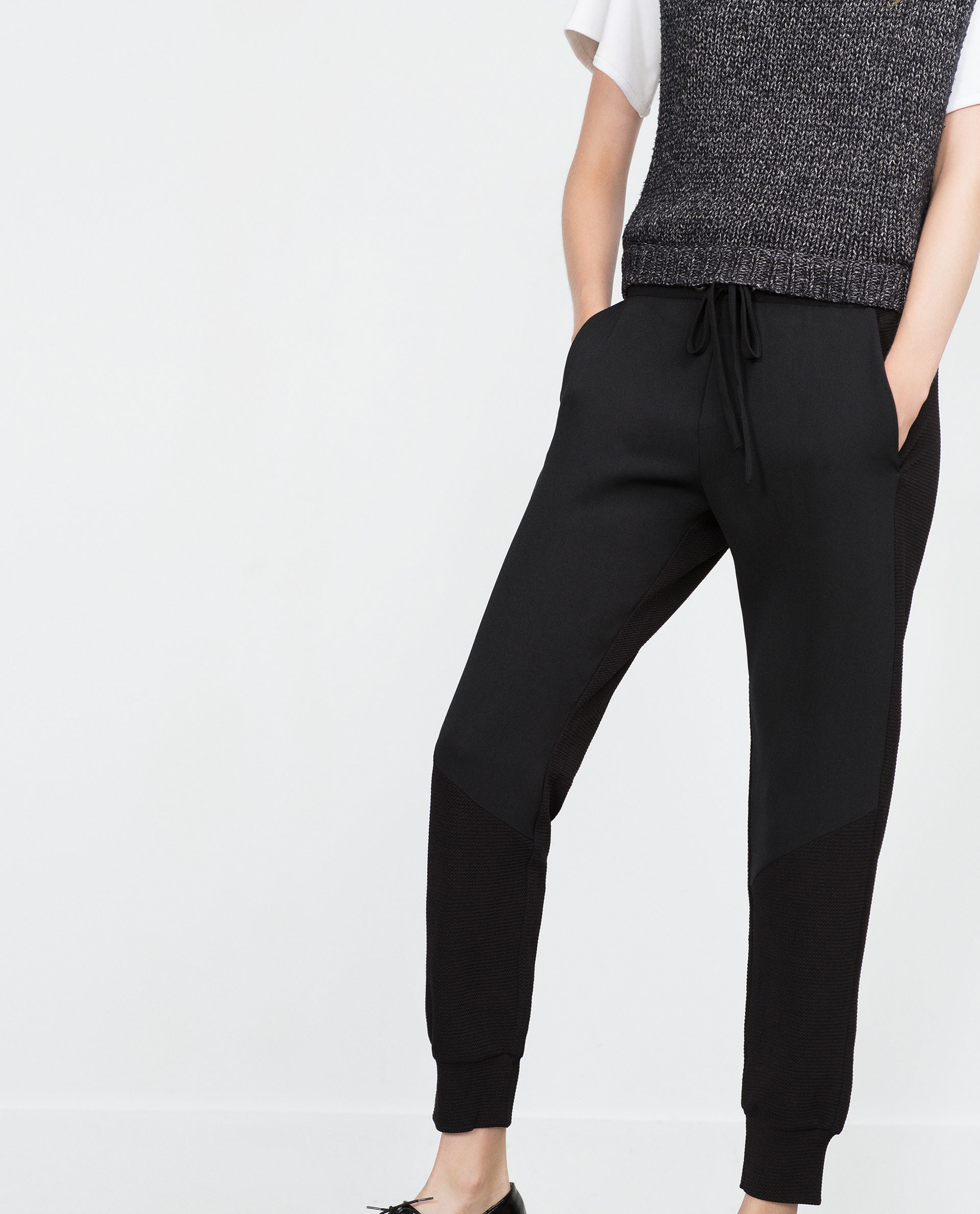 Zara Jogging Trousers in Black | Lyst