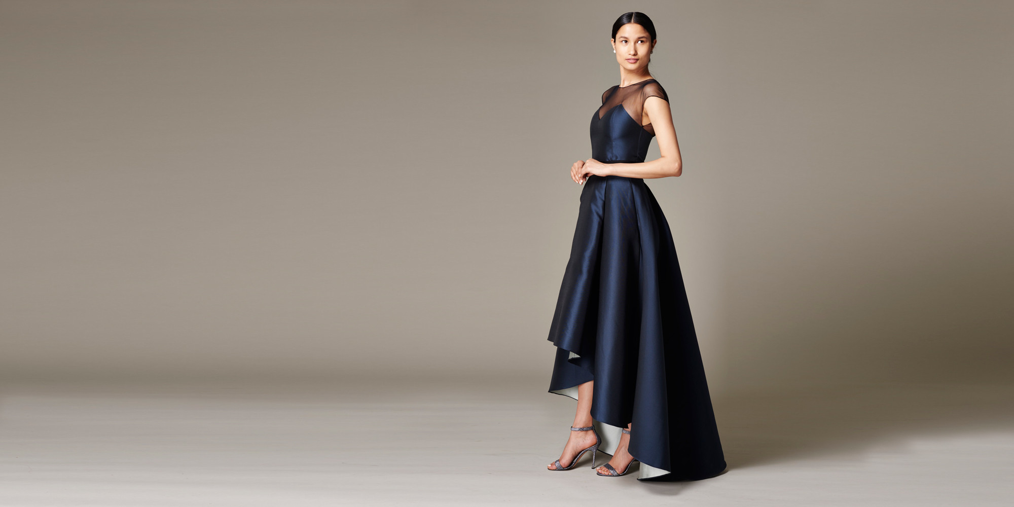 Sachin Babi Lisa Silk High Low Gown In Blue Lyst Gallery
