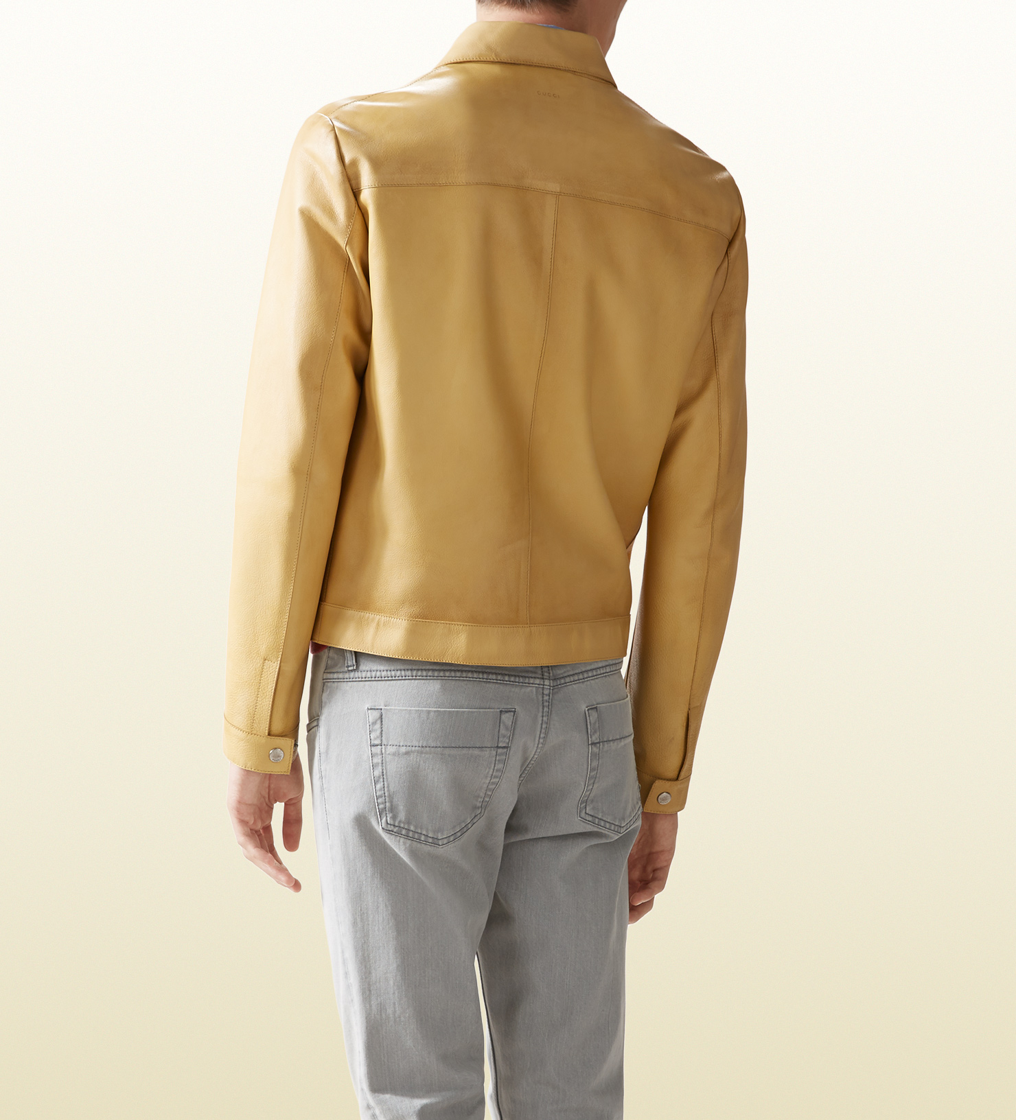 Lyst Gucci Yellow Leather Jacket In Gallery