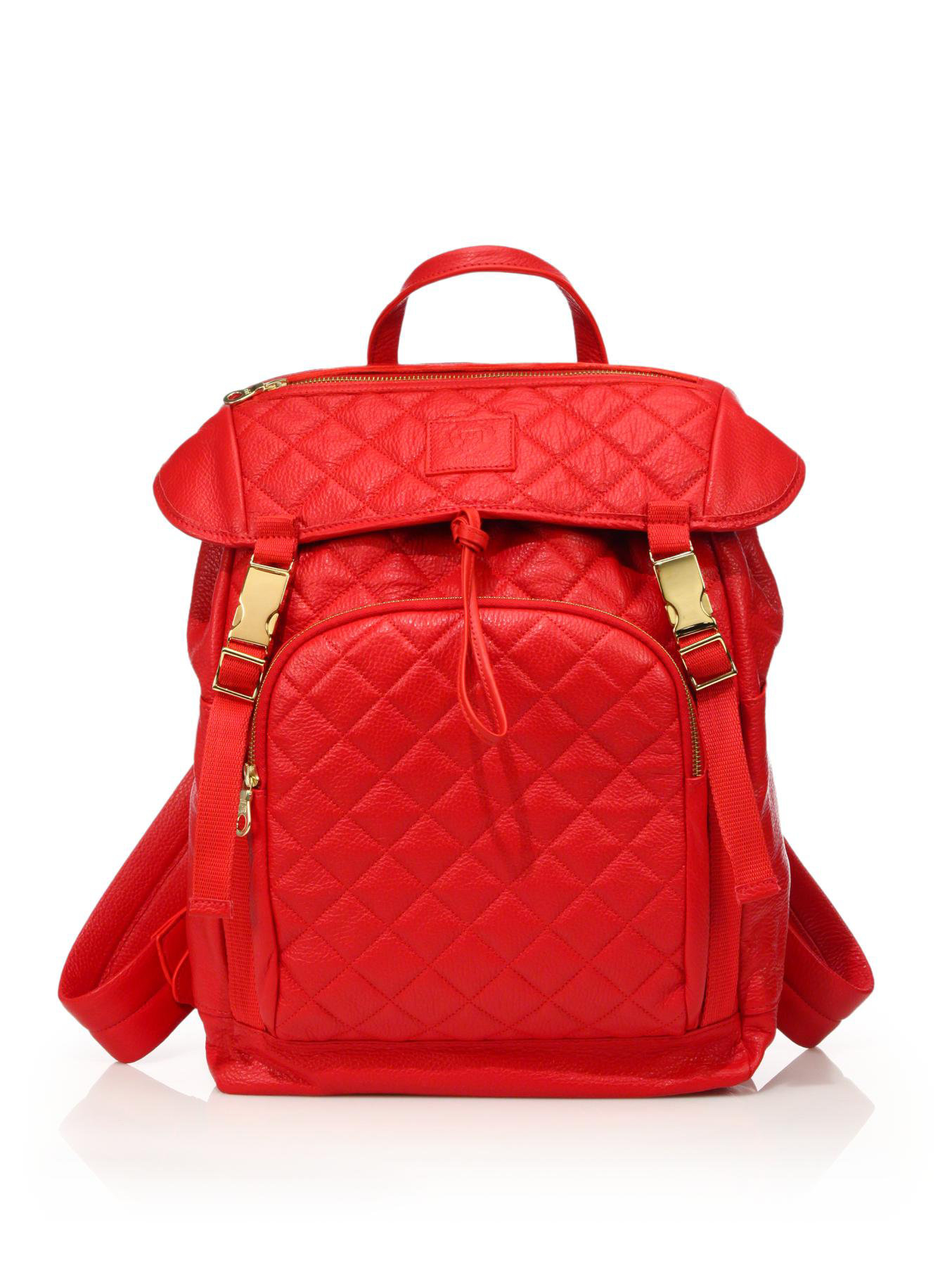 Del toro Quilted Leather Backpack in Red for Men | Lyst