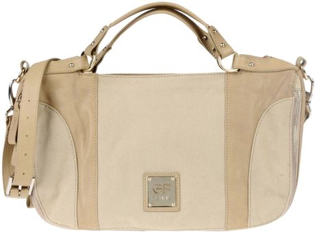 Gianfranco Ferré Large Leather Bag in Beige (Sand) | Lyst