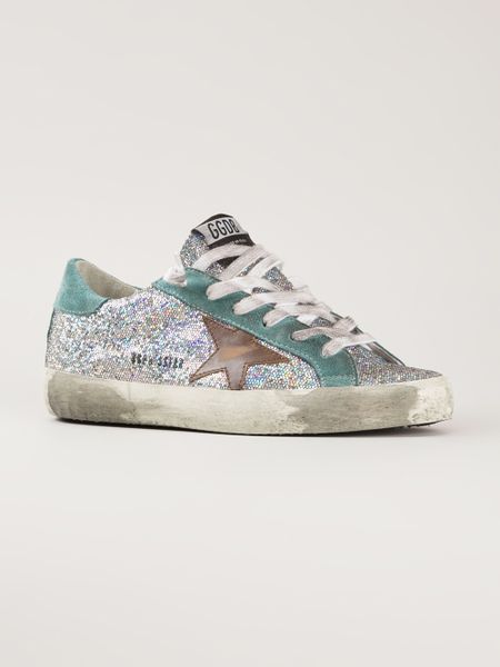 Golden Goose Deluxe Brand Glitter Embellished Sneaker in Blue | Lyst