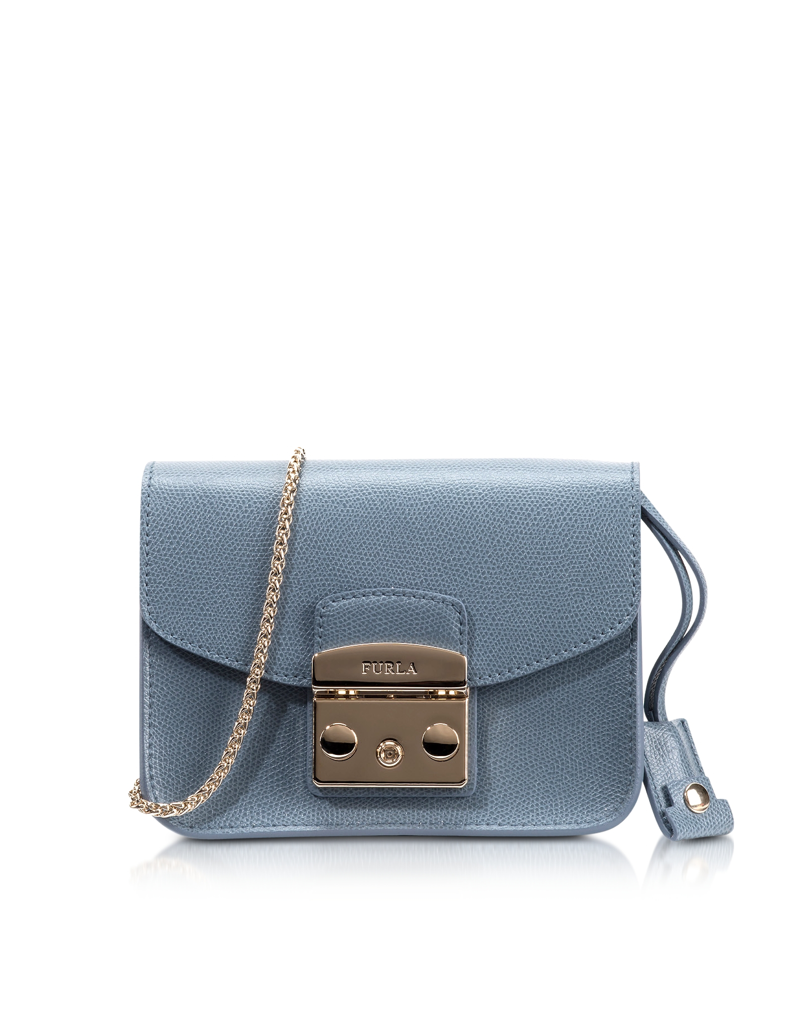 Lyst - Furla Metropolis Dolomia Leather Mini Crossbody Bag in Blue