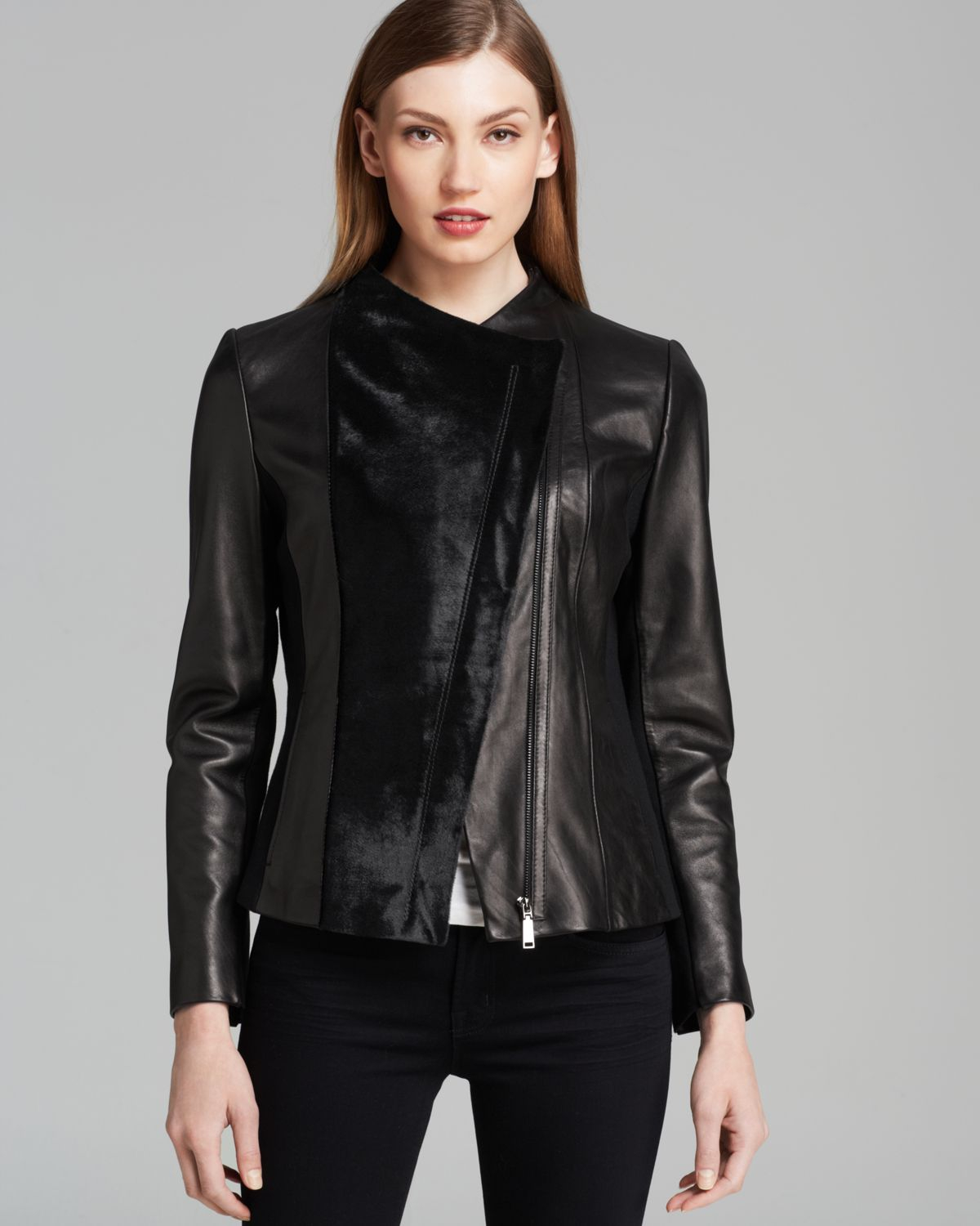 Lyst - Elie Tahari Leather Jacket - Ariel in Black