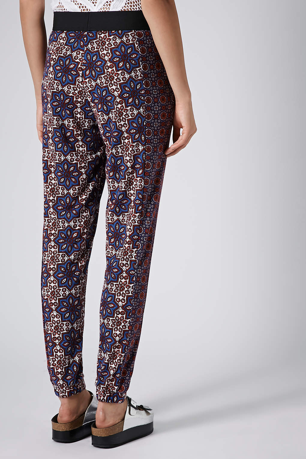 patterned jersey trousers