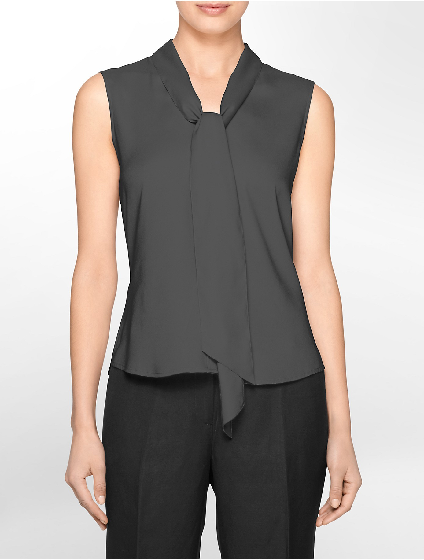 calvin klein tie front blouse