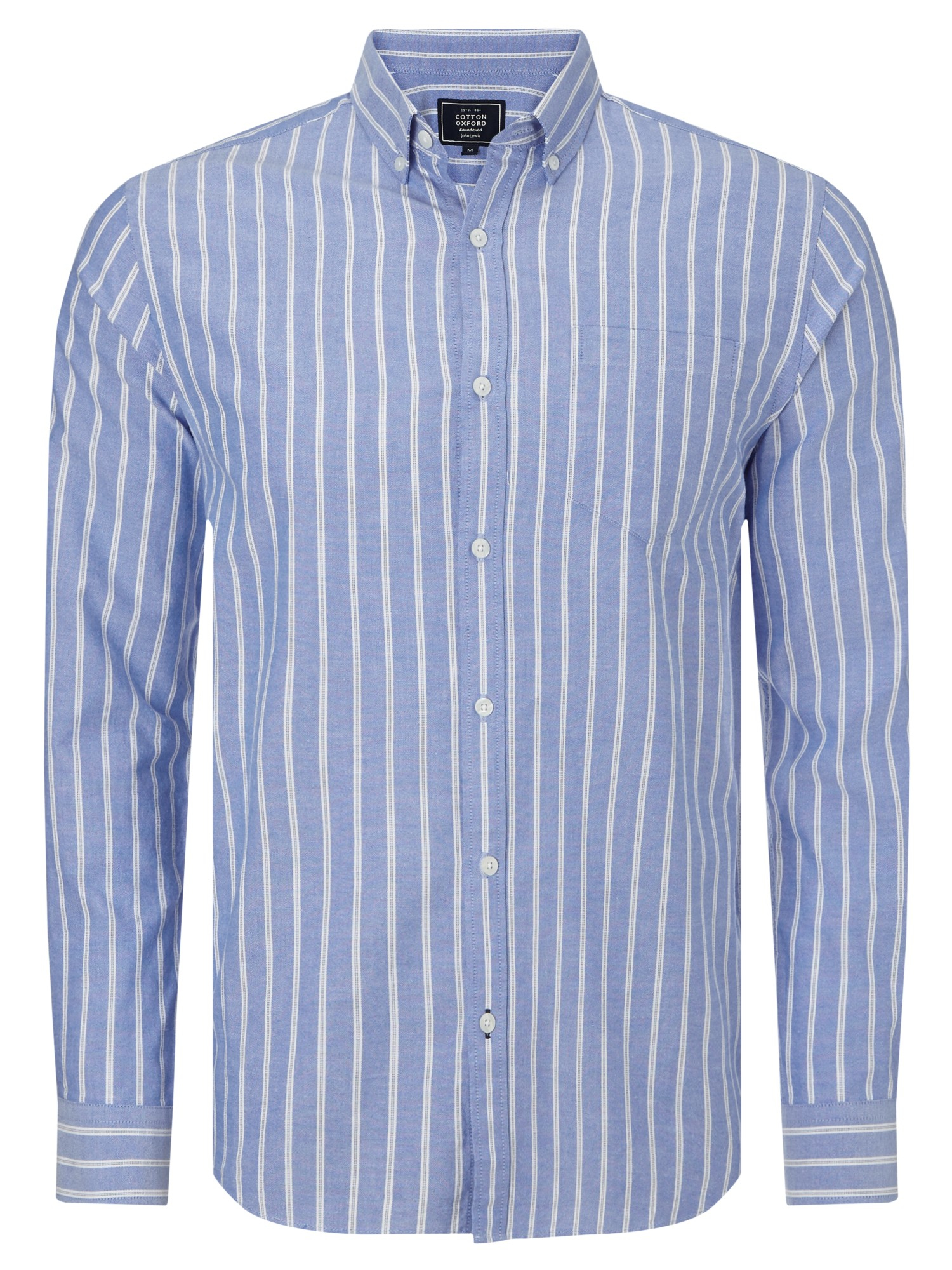 John lewis Long Sleeve Wide Stripe Oxford Shirt in Blue for Men (Cobalt ...