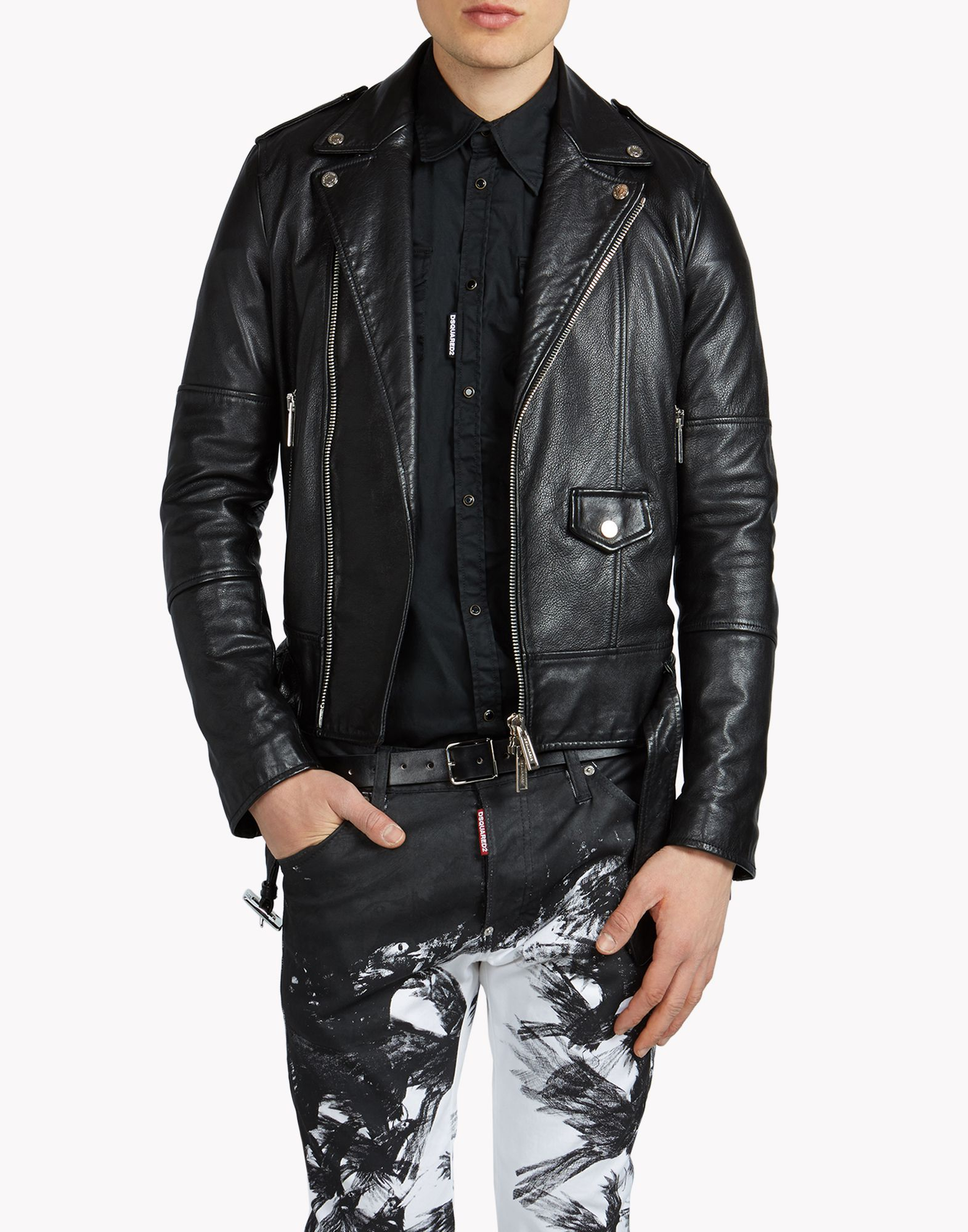 Dsquared² Rockstar Leather Jacket in Black for Men | Lyst