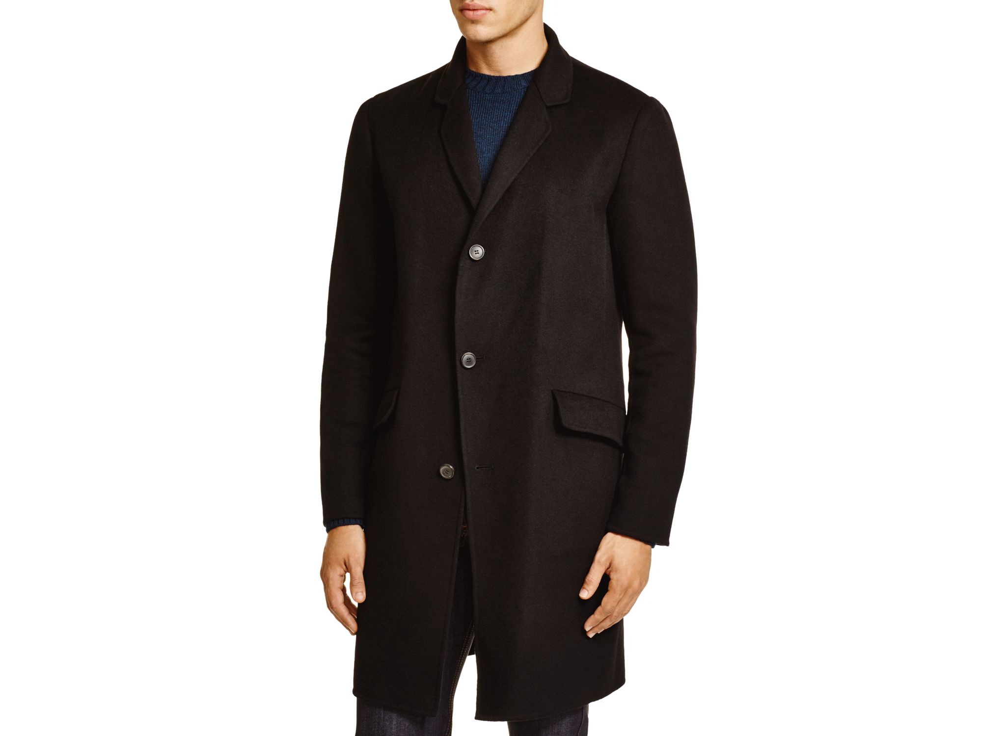 Lyst - Theory Whyte Wool-cashmere Coat in Black for Men