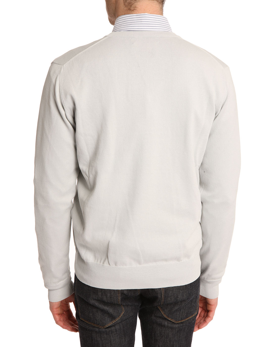 Menlook label Grey V-neck Sweater in Gray for Men (grey) | Lyst
