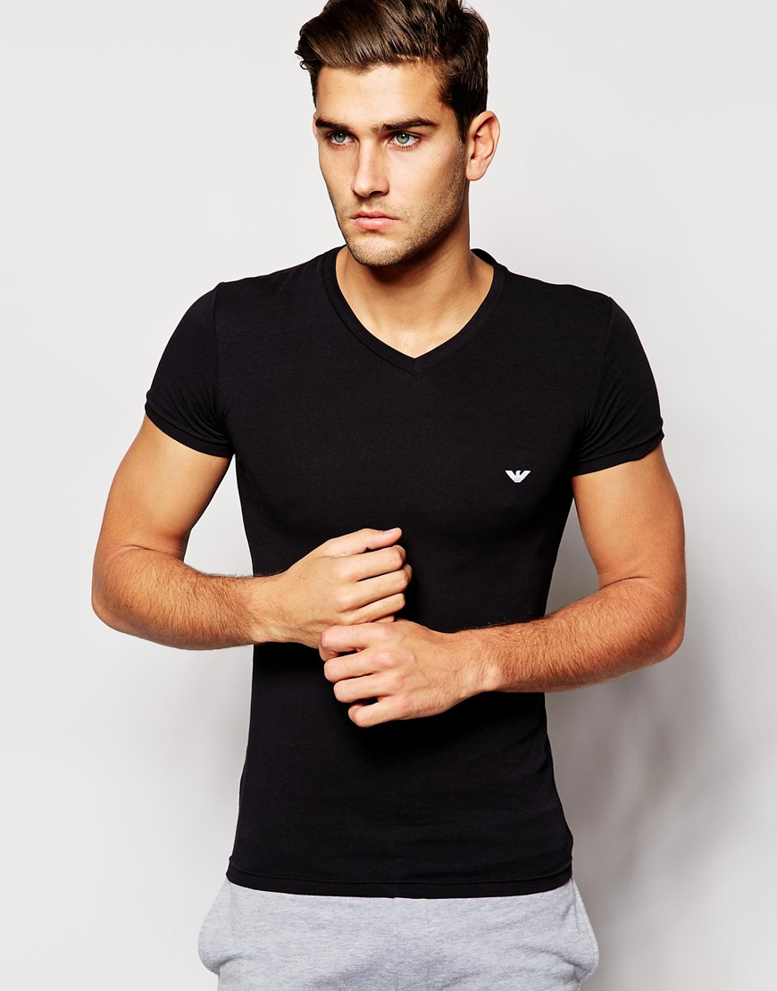 Lyst - Emporio Armani Basic Logo T-shirt In Extreme Muscle Fit in Black ...