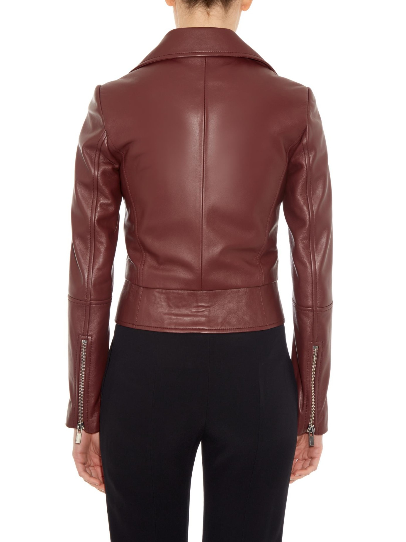 Balenciaga Leather Biker Jacket In Purple Lyst Gallery