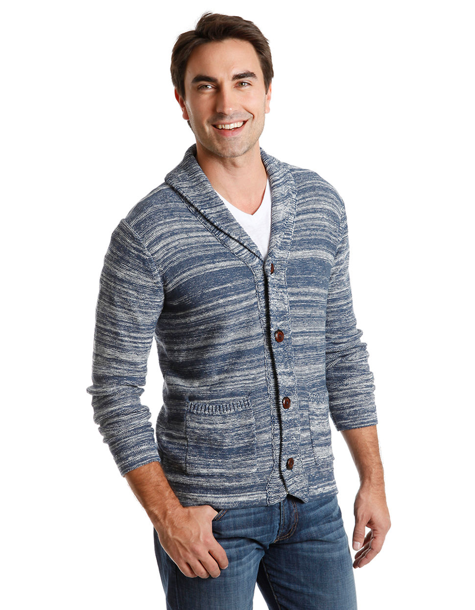 Lucky Brand Linen-Blend Space Dye Shawl Cardigan in Multicolor for Men ...