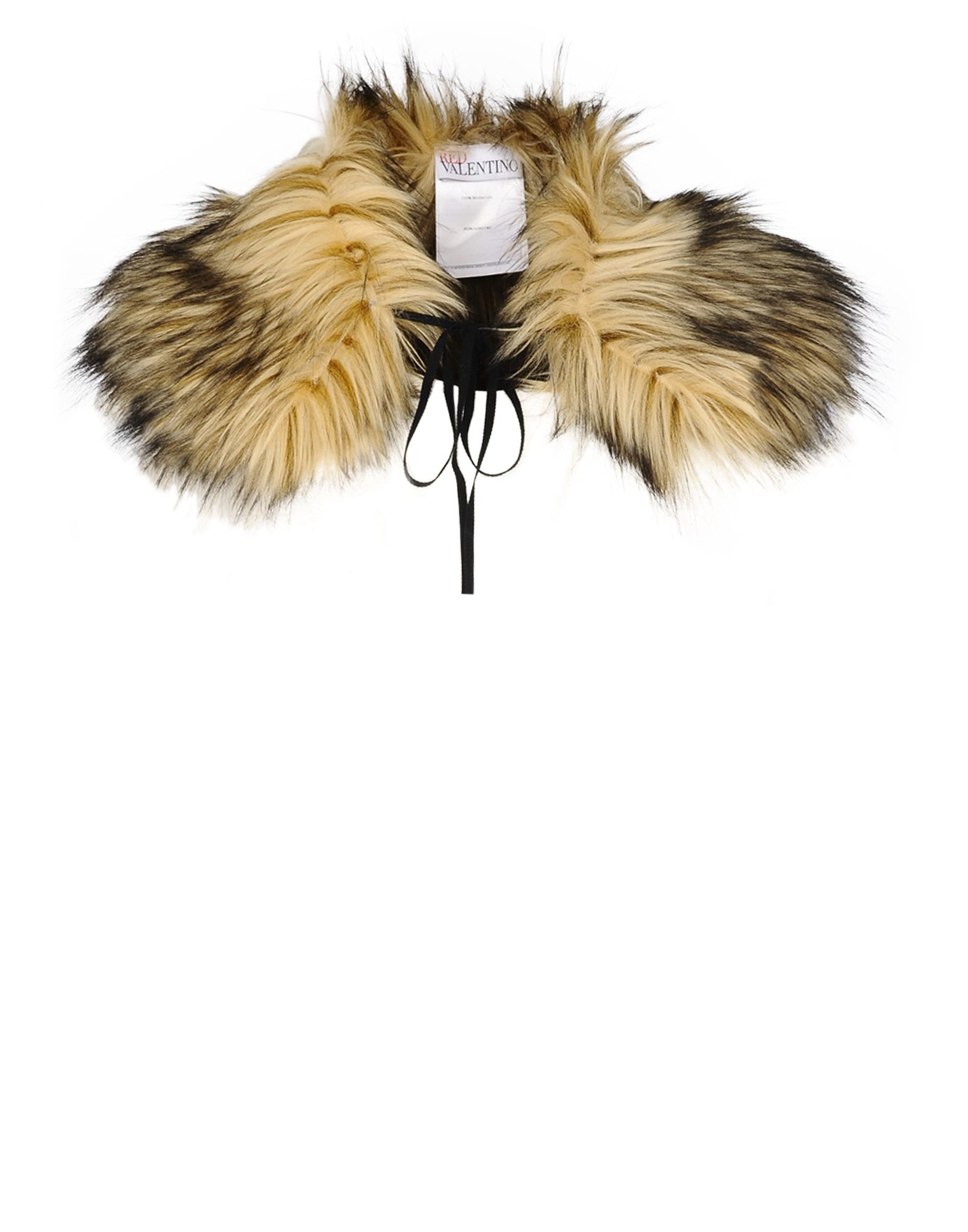 Red valentino Faux Wolf Fur Collar in Natural | Lyst