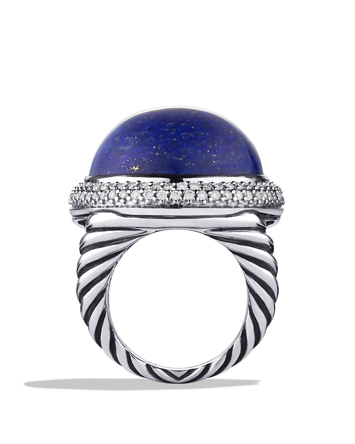 David Yurman Silver Dy Signature Oval Ring With Lapis Lazuli Diamonds Product 1 16938945 1 352480800 Normal 