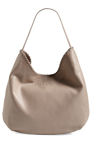 Lyst Tory Burch Marion Hobo In Gray Gallery Previously Sold At Nordstrom Women S Tory Burch Marion