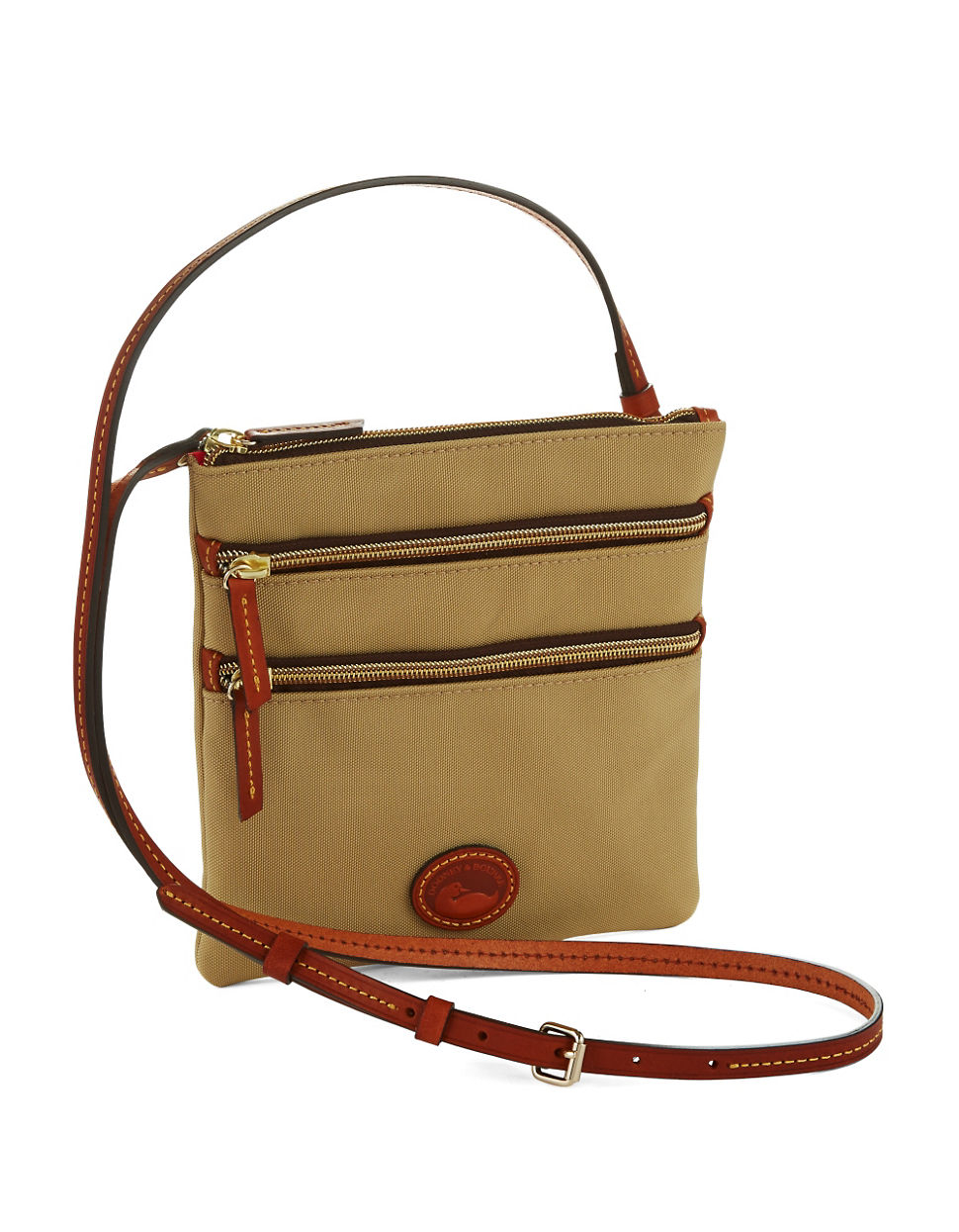 Dooney & Bourke North South Triple Zip Crossbody in Khaki | Lyst