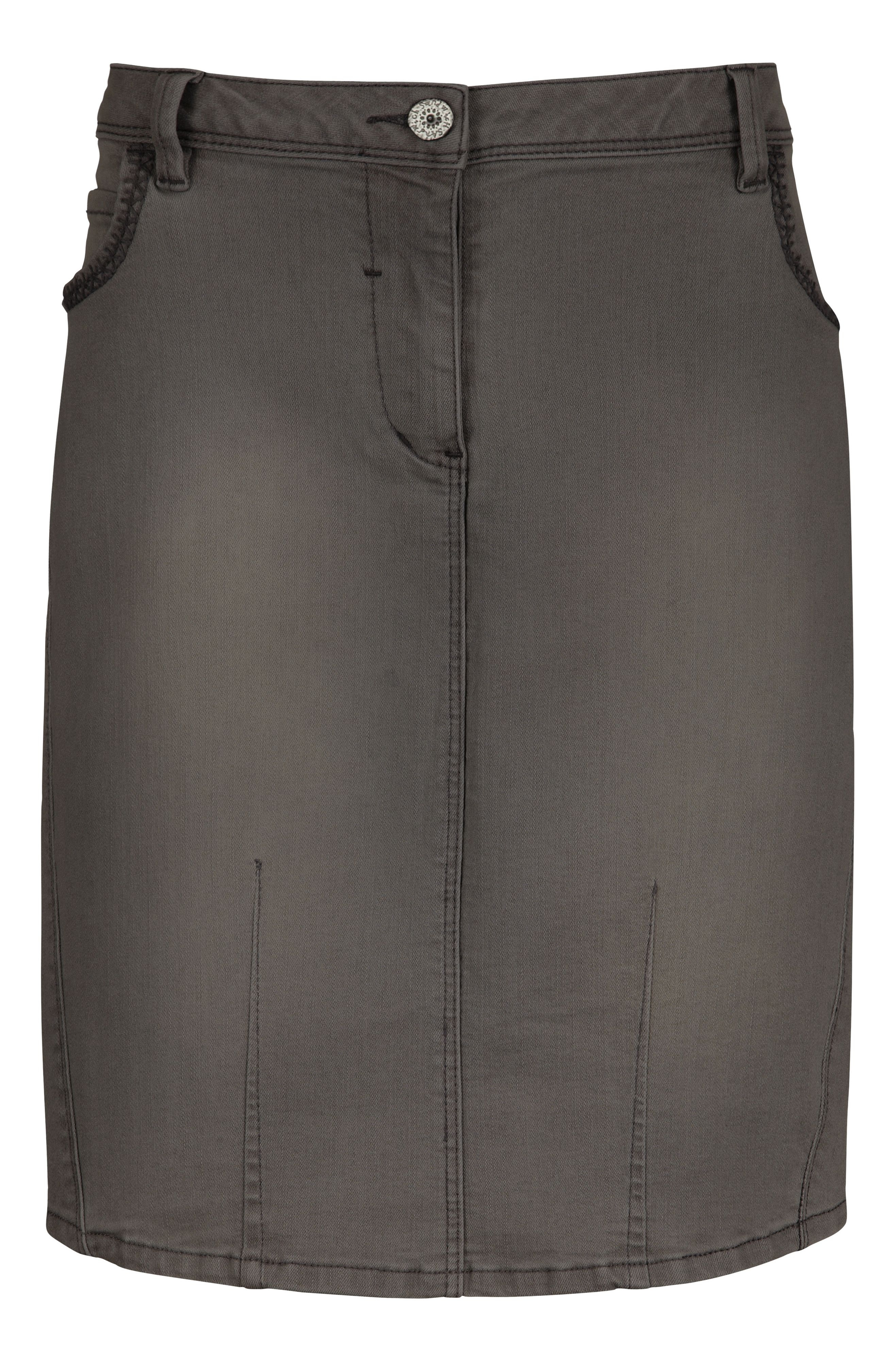 Sandwich Knee Length Denim Skirt in Gray (Stone) | Lyst