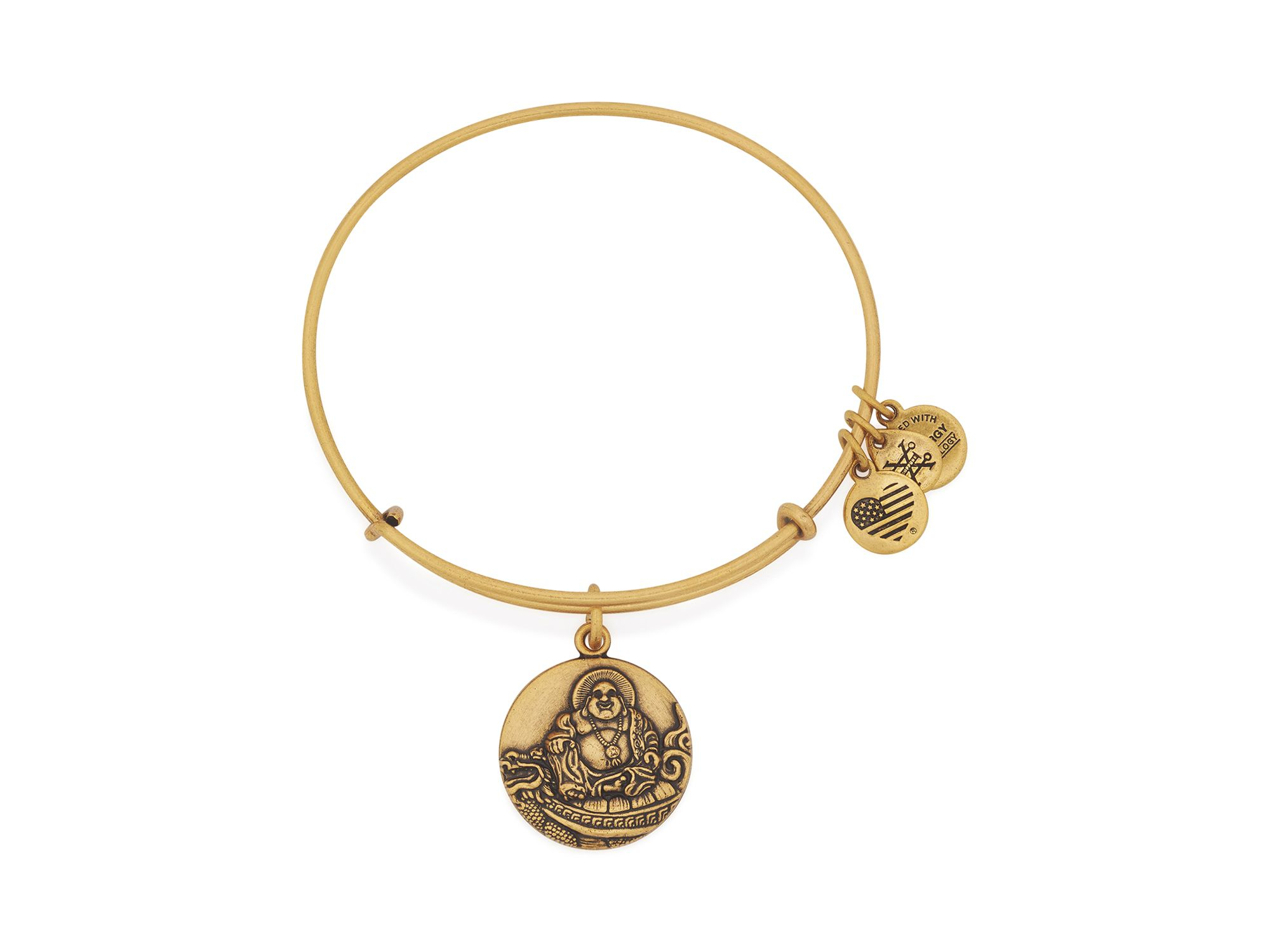Alex and ani Laughing Buddha Expandable Wire Bangle in Gold ...
