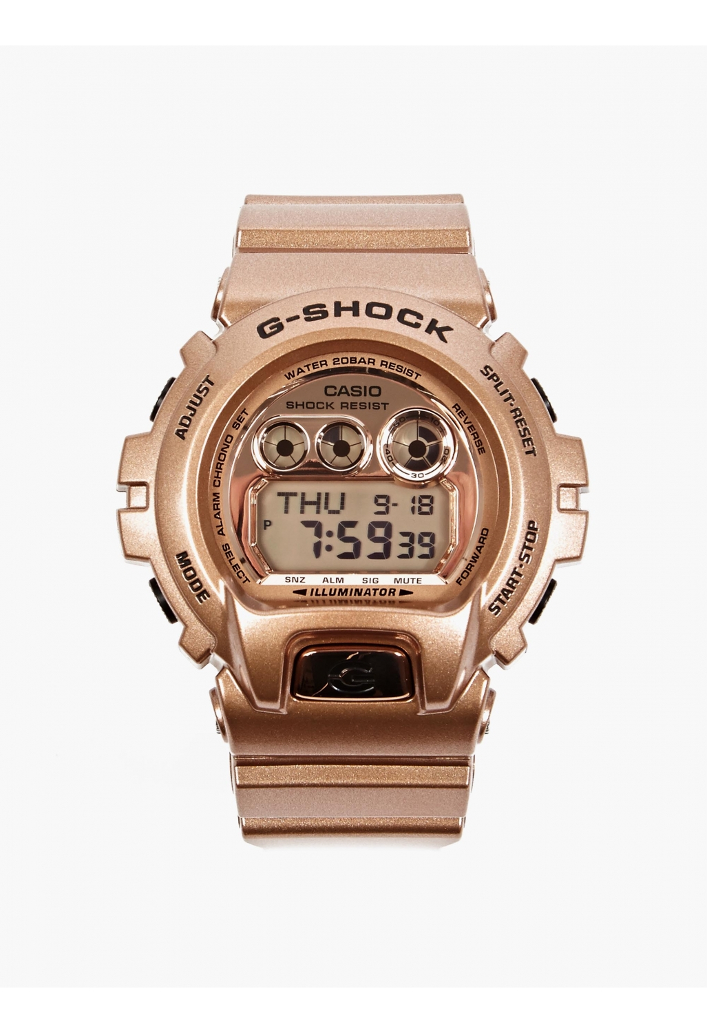 g shock watch white and rose gold