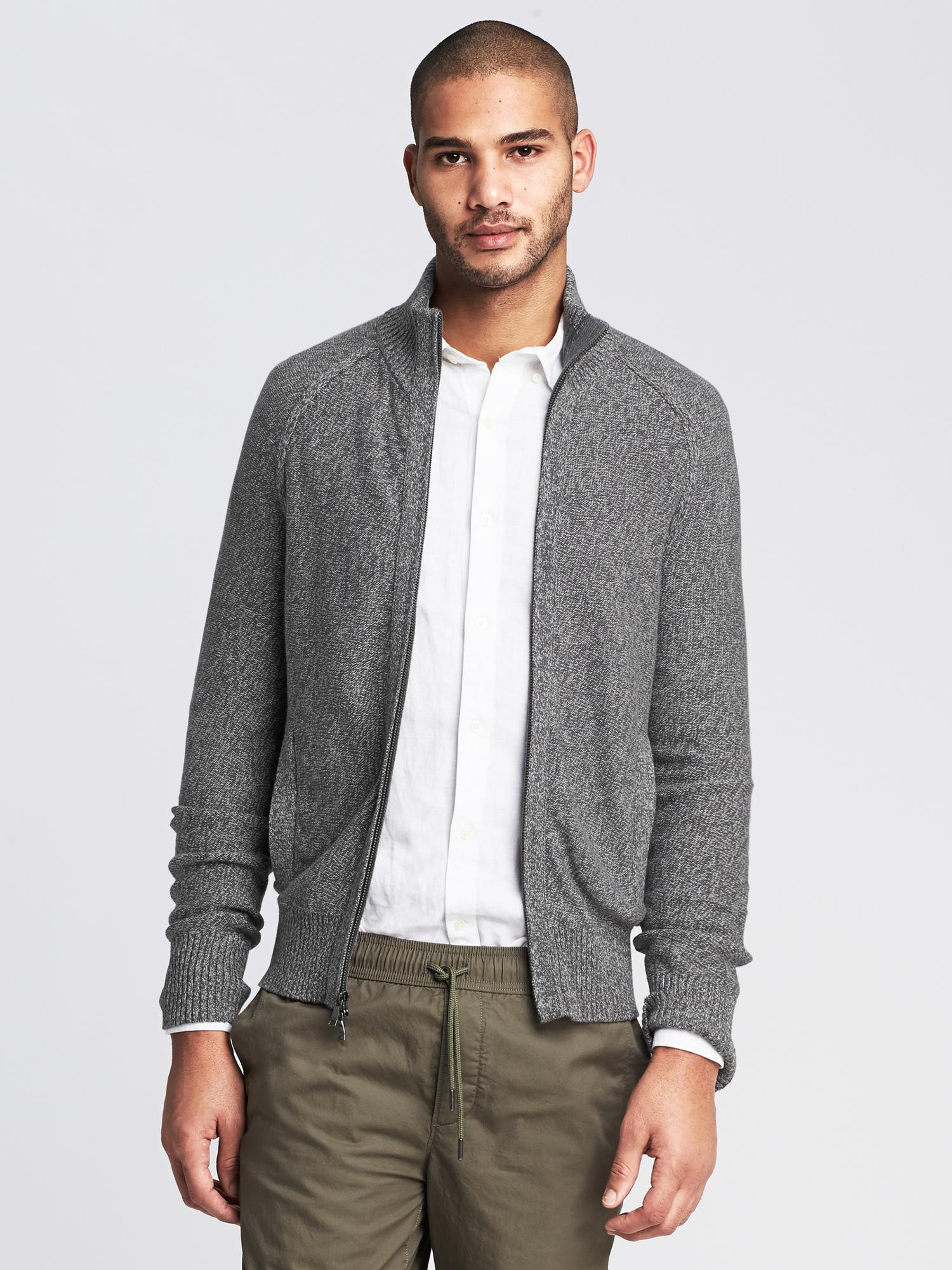 Lyst - Banana Republic Modern Full-zip Sweater Jacket in Gray for Men