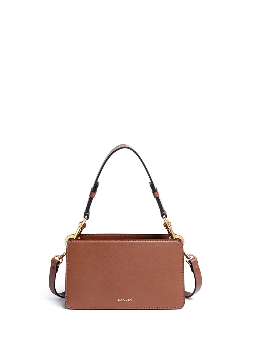 Lanvin 'nomad' Leather Box Shoulder Bag in Brown | Lyst