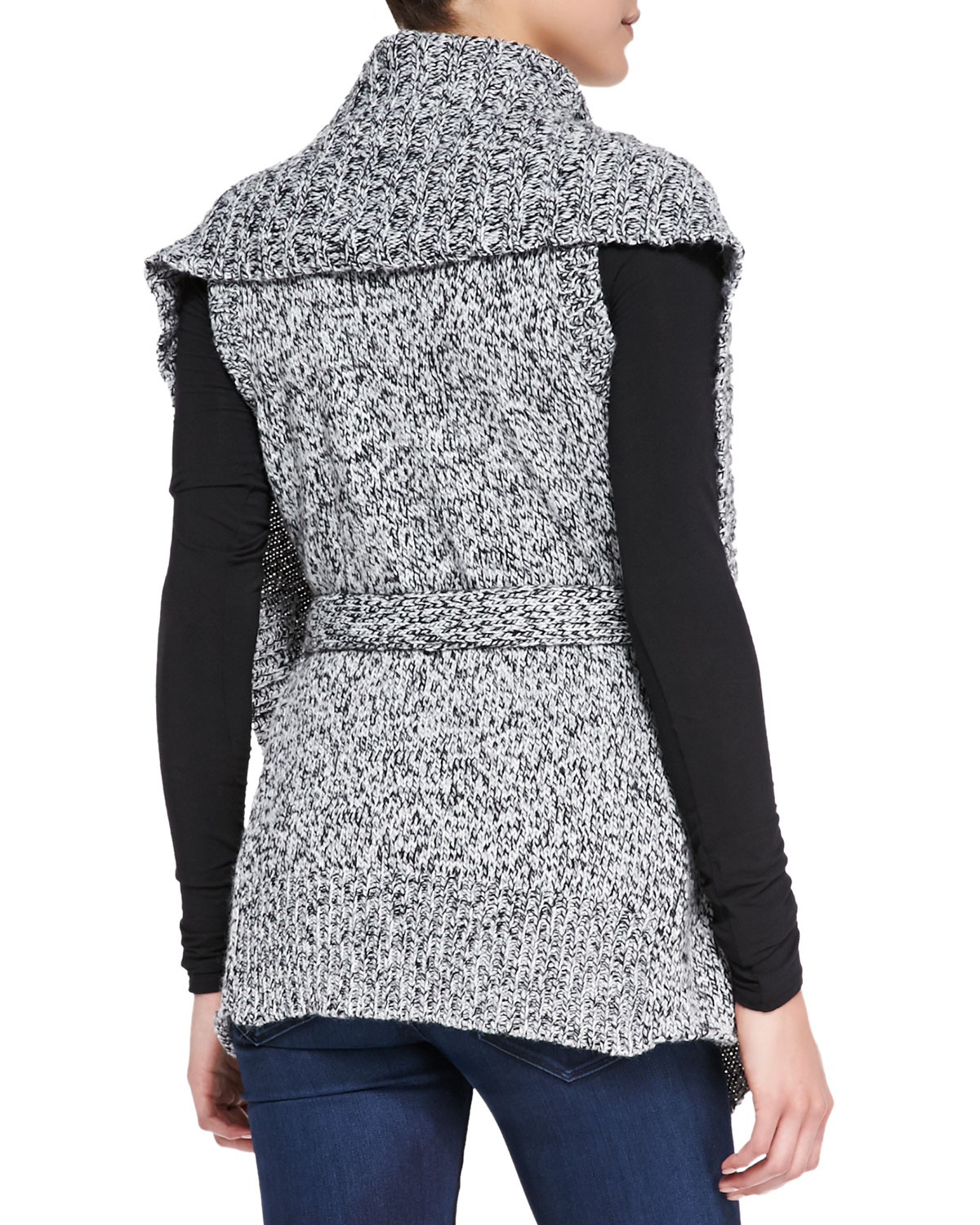 Blank Wraparound Cable-knit Sweater Vest in Gray | Lyst