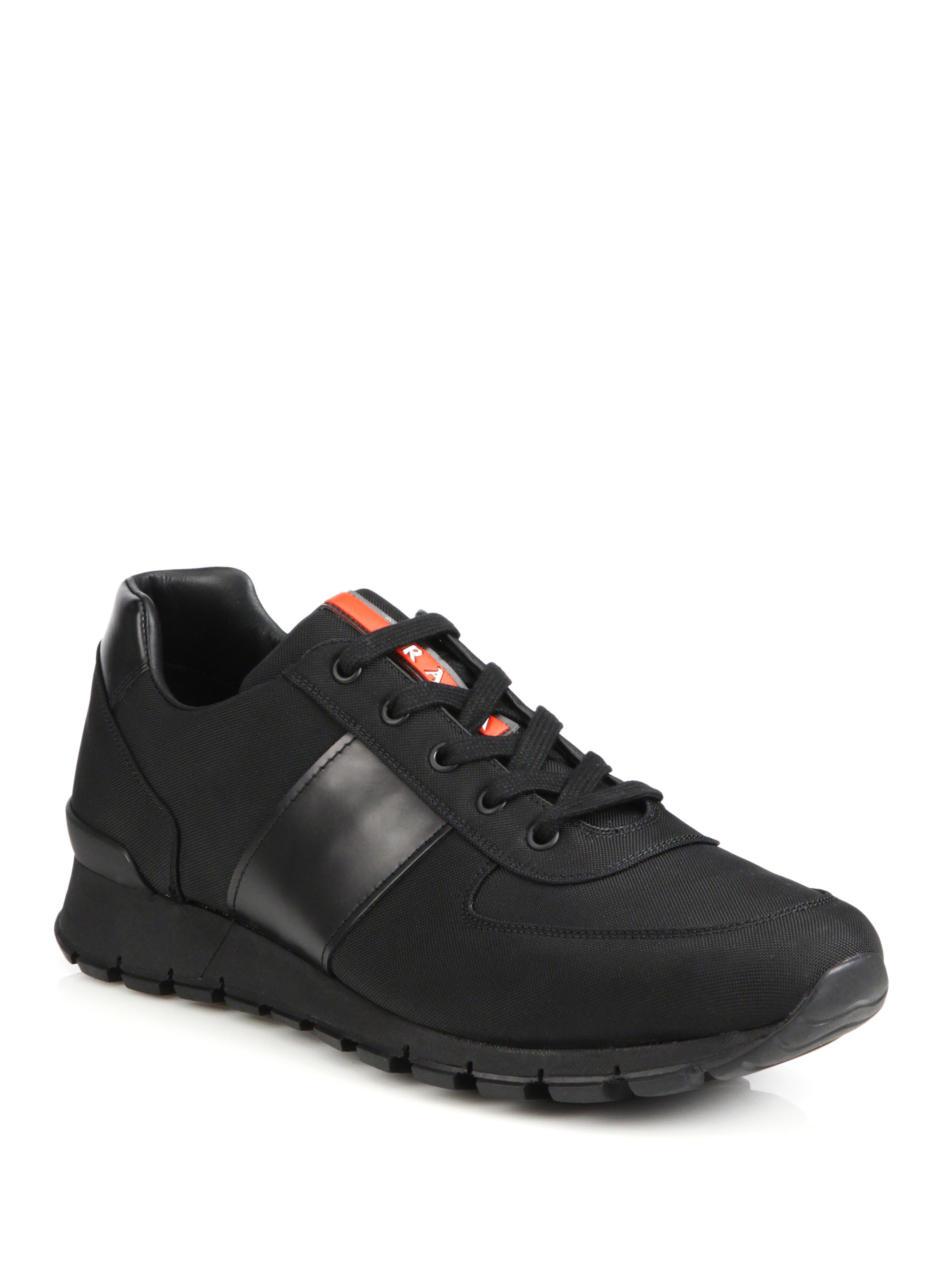 Lyst - Prada Spazzolato Running Sneakers in Black